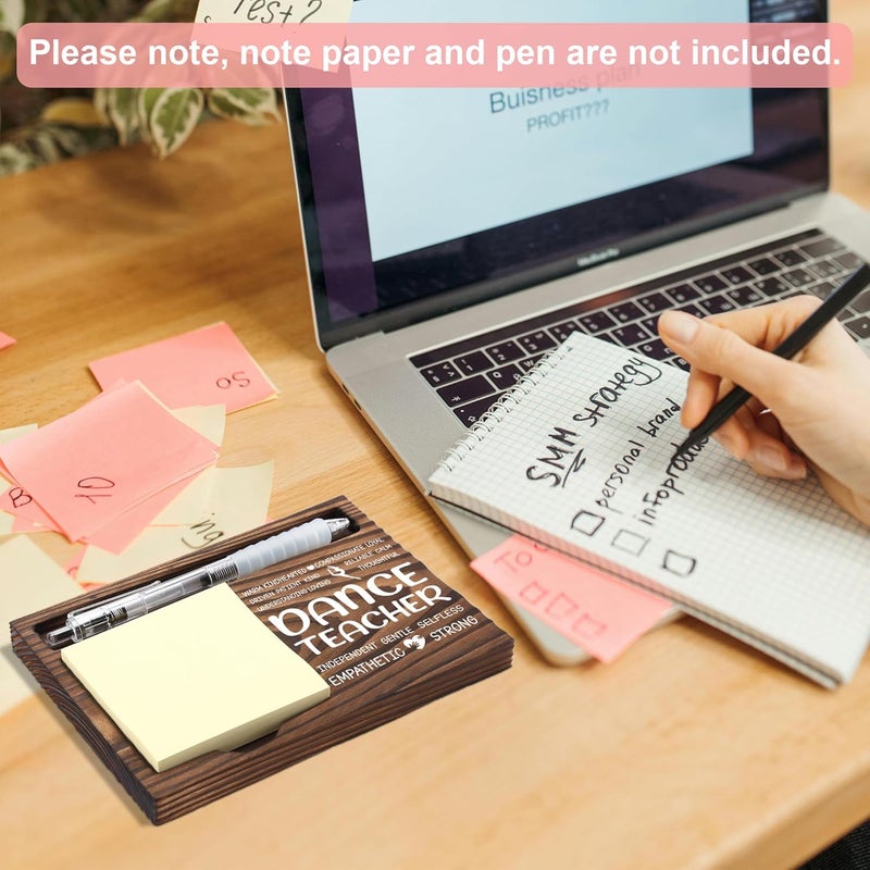 FTONENI Dance Teacher Appreciation Gifts, Inspirational Office Decor for Dancing Teacher, Thank You Gifts for Dance Instructor, Sticky Note Holder Wooden Notepad & Pen Holder 6.5" x 4.7" - FTA242 - Image 3